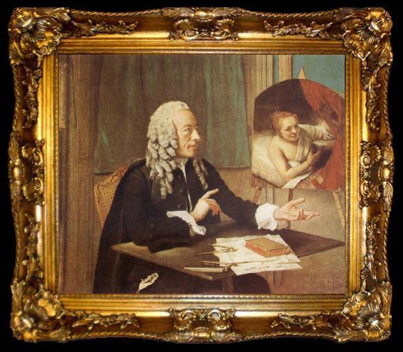 framed  Jean-Etienne Liotard Portrait of Francois Tronchin, ta009-2